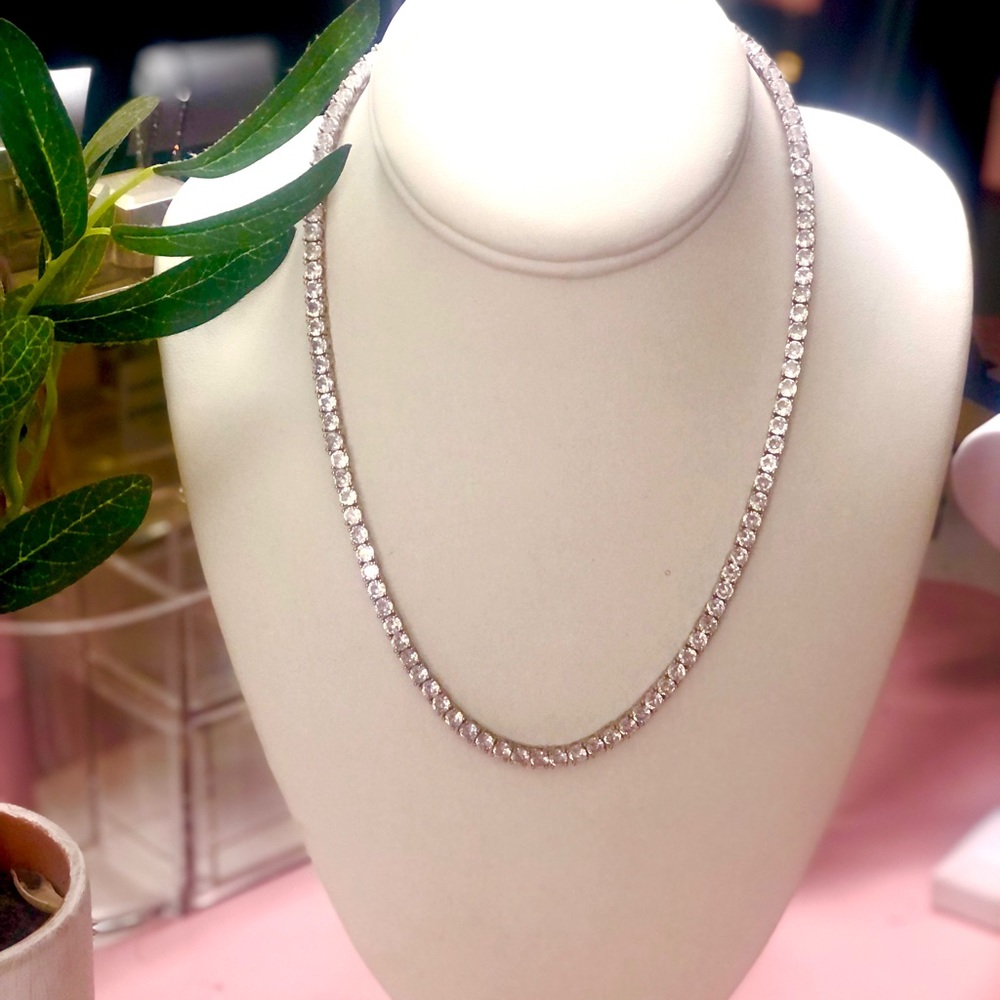 Macy’s 18 inch-4mm CZ Tennis Chain Necklace.
